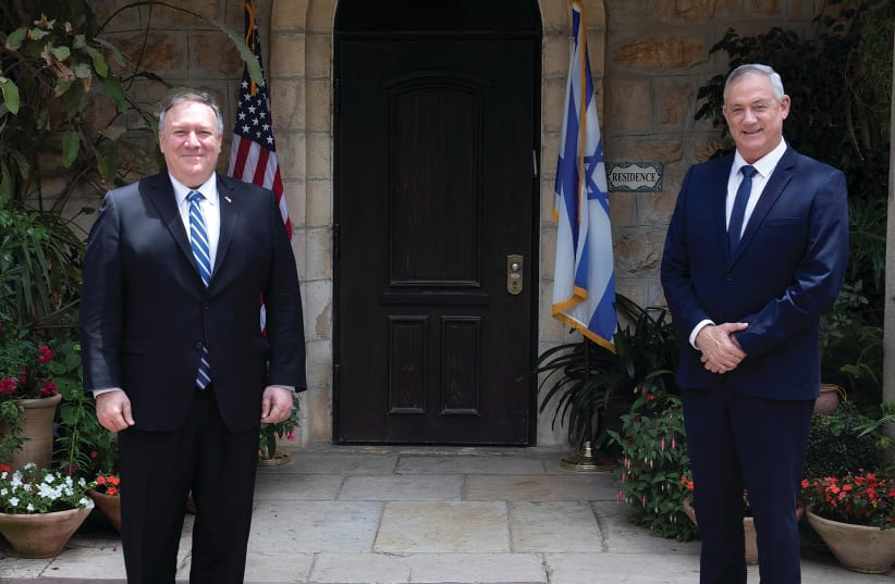 BENNY GANTZ meets with US Secretary of State Mike Pompeo in Jerusalem earlier this week.  (photo credit: REUTERS)