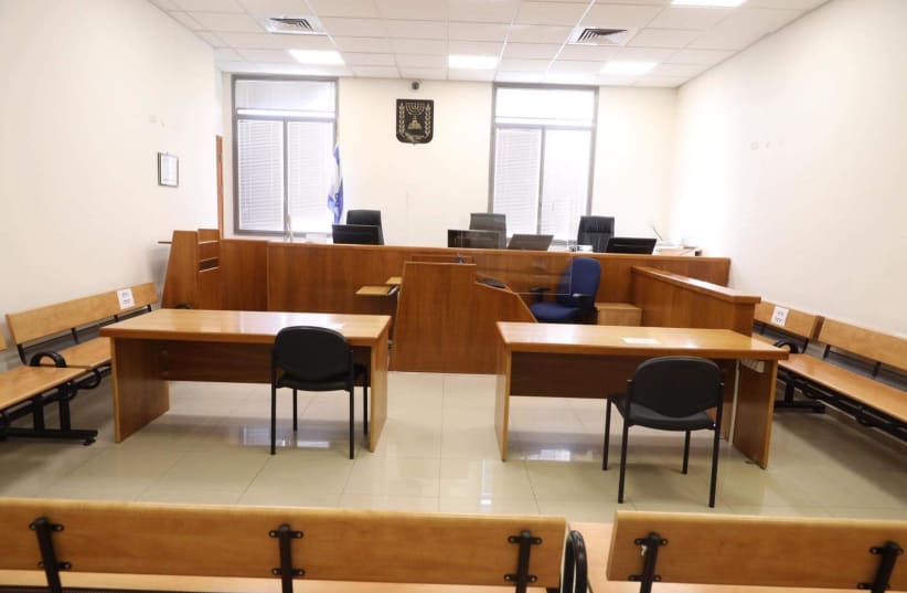 Courtroom 317, the scene of Prime Minister Benjamin Netanyahu's trial (photo credit: MARC ISRAEL SELLEM/THE JERUSALEM POST)