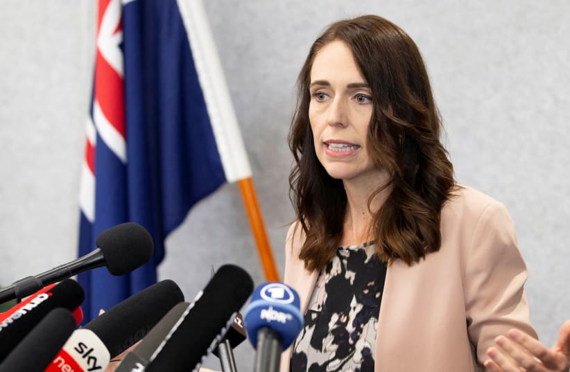 New Zealand Prime Minister Jacinda Ardern during a news conference in Christchurch, New Zealand, March 13, 2020. (photo credit: REUTERS/MARTIN HUNTER)