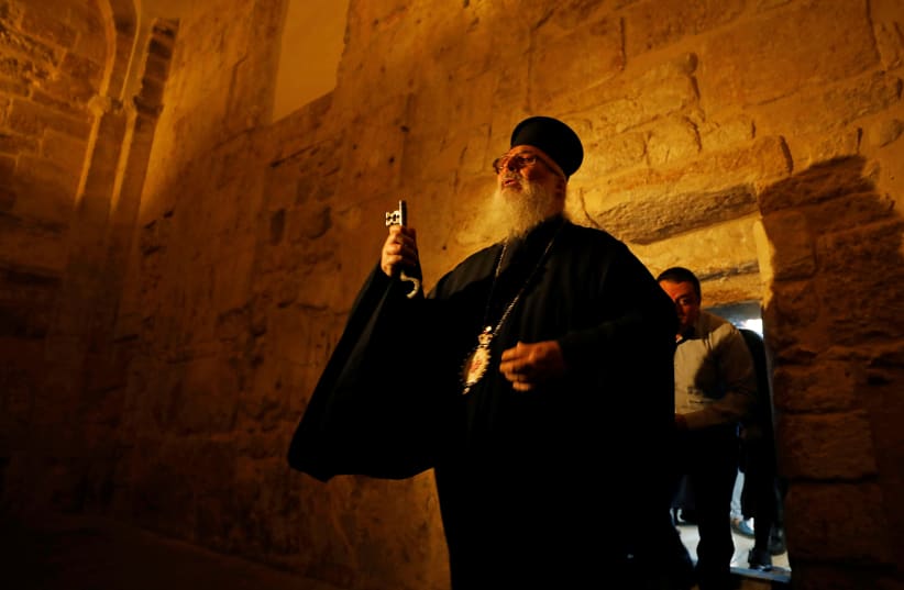 Nativity Church reopens as Palestinians ease coronavirus restrictions, in Bethlehem (photo credit: REUTERS)