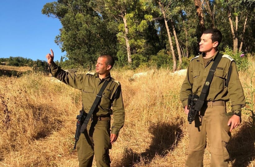 Lt.-Col.Idan Krepel and Cpt. Uriel Wajner during the drill (photo credit: IDF SPOKESPERSON'S UNIT)