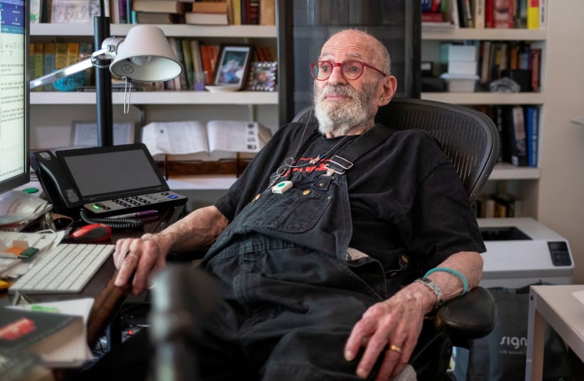 AIDS activist and author Larry Kramer poses for a portrait in his apartment in New York, U.S., June 24, 2019. Picture taken June 24, 2019.  (photo credit: LUCAS JACKSON / REUTERS)