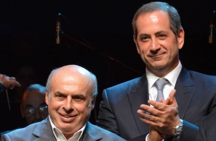 (RIGHT TO left) Stan Polovets, Anchiano Chairman of the Board; Genesis Prize Foundation co-Founder and Chairman; Natan Sharansky, 2020 Genesis Prize laureate (photo credit: NATASHA KUPERMAN)