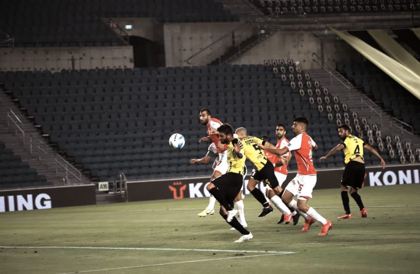 BEITAR JERUSALEM and Hapoel Beersheba met at an empty Teddy Stadium on Saturday in the first game since the league returned from a long hiatus. (photo credit: BEITAR JERUSALEM/COURTESY)