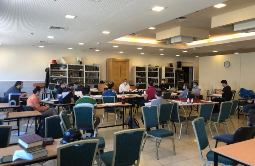 STUDENTS AT Yeshivat Migdal HaTorah return to in-person classes shortly after Yom Ha’atzma’ut. (photo credit: YESHIVA MIGDAL HATORAH)