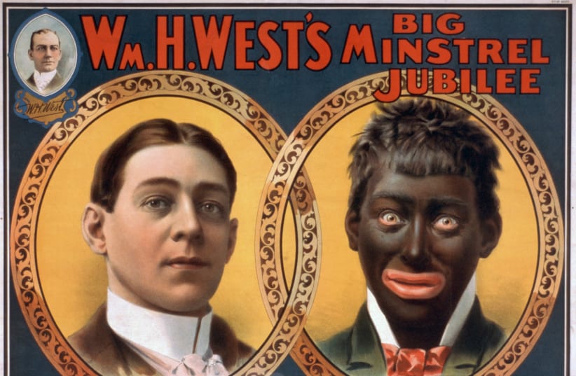 Poster of Billy Van advertising his show and depicting a blackface in 1900 (photo credit: WIKIPEDIA/STROBRIDGE & CO. LITH)