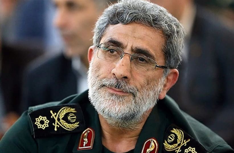 Brigadier General Esmail Ghaani, the newly appointed commander of the country's Quds Force, is seen in Tehran, Iran, in this undated picture obtained January 3, 2020 (photo credit: TASNIM NEWS AGENCY/HANDOUT VIA REUTERS)