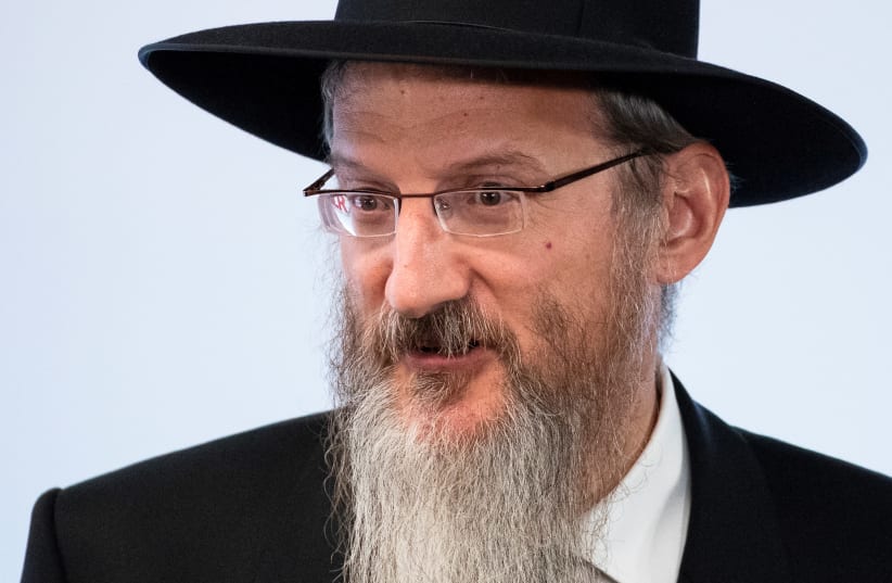 Russia's chief rabbi Berel Lazar attends a conference of the Israeli Keren Hayesod foundation in Moscow, Russia, September 17, 2019. (photo credit: PAVEL GOLOVKIN/POOL VIA REUTERS)