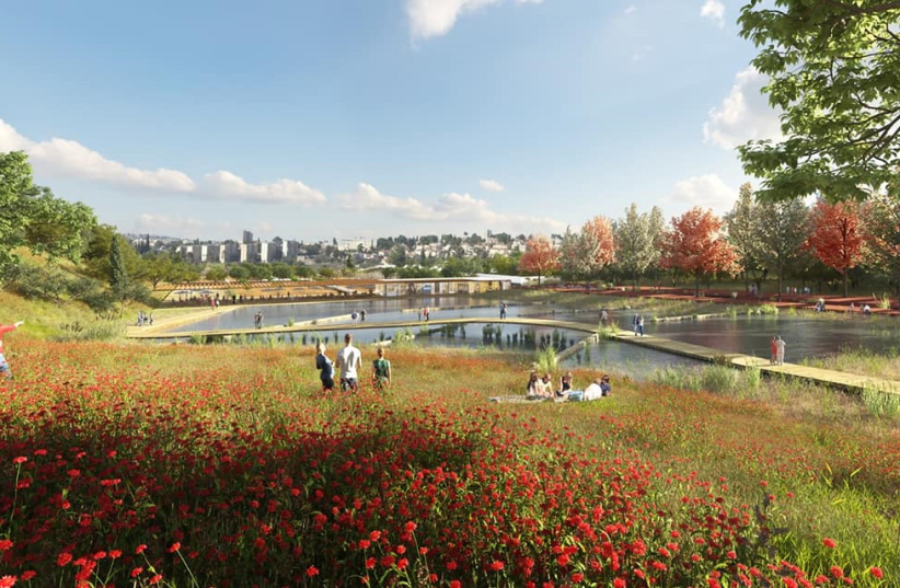 Plans for the new park in Jerusalem's Kiryat Hayovel neighborhood. (photo credit: JERUSALEM DEVELOPMENT AUTHORITY)