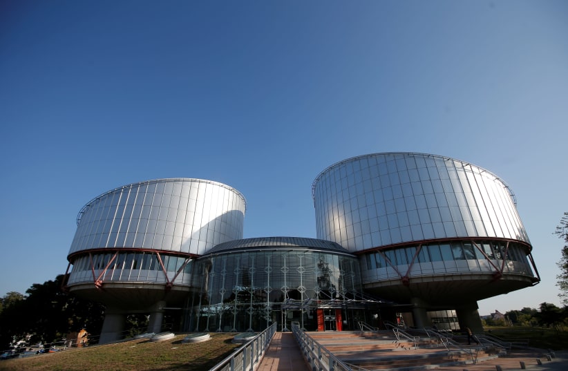 The building of the European Court of Human Rights is seen ahead of the start of a hearing concerning Ukraine's lawsuit against Russia regarding human rights violations in Crimea, in Strasbourg, France, September 11, 2019 (photo credit: REUTERS/VINCENT KESSLER)