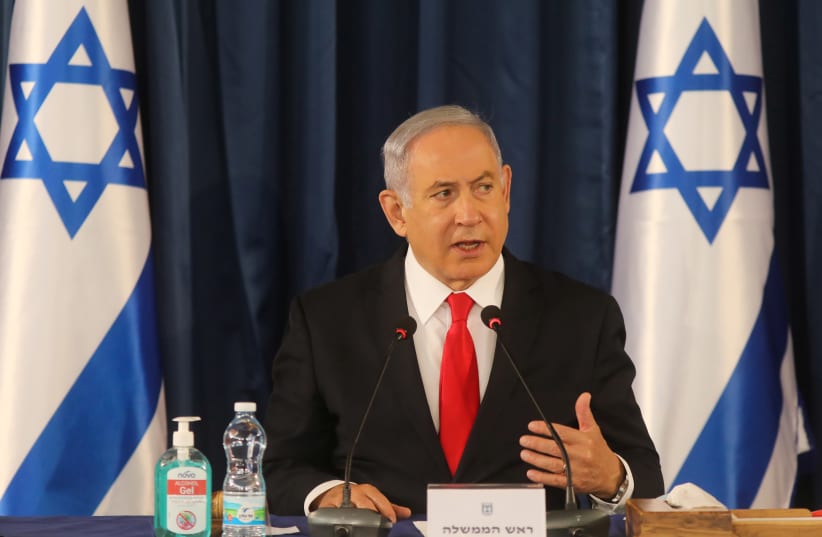 Israeli Prime Minister Netanyahu convenes weekly cabinet meeting in Jerusalem (photo credit: REUTERS)