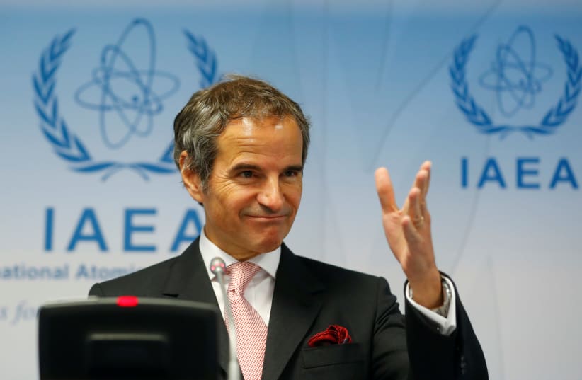 International Atomic Energy Agency (IAEA) Director General Rafael Grossi addresses the media after a board of governors meeting at the IAEA headquarters during the coronavirus disease (COVID-19) outbreak in Vienna, Austria June 15, 2020 (photo credit: REUTERS/LEONHARD FOEGER)