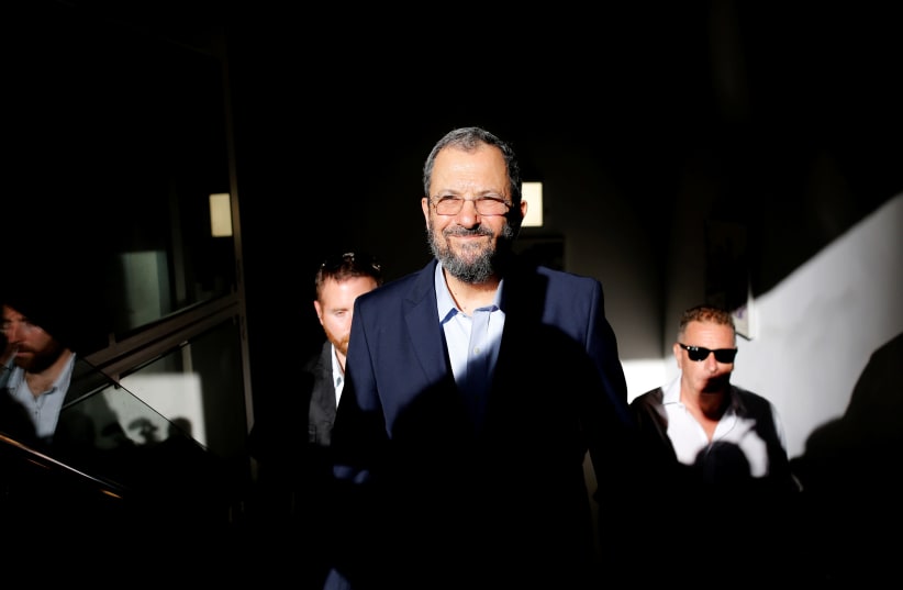 Former Israeli Prime Minister Ehud Barak arives before delivering a statement in Tel Aviv, Israel (photo credit: REUTERS)