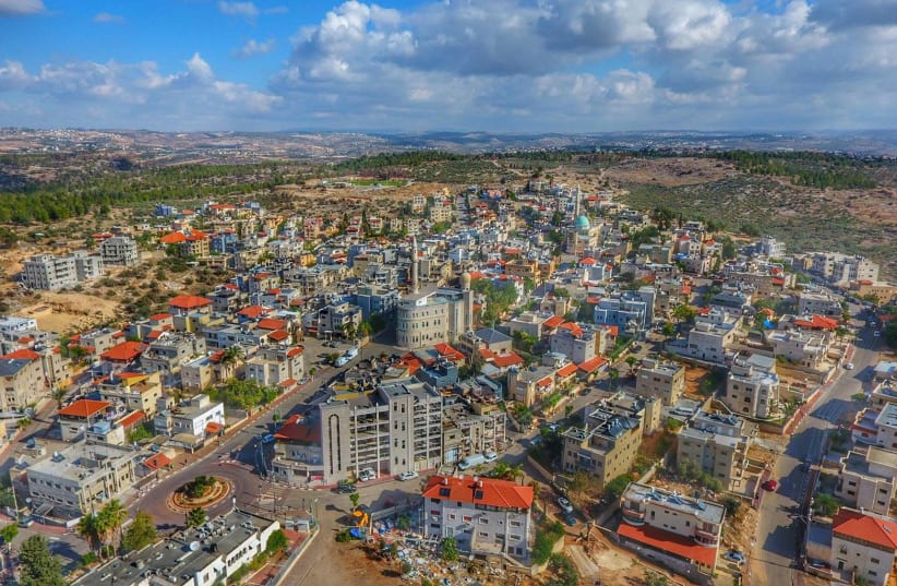 A bird’s eye view of Kfar Bara, a thriving Muslim Arab community in central Israel with some 3,000 residents (photo credit: Courtesy)