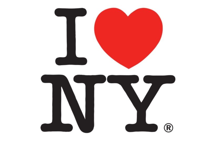 Milton Glaser's famous "I (heart) NY" logo (photo credit: Wikimedia Commons)