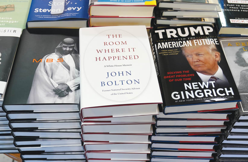 JOHN BOLTON’S book, ‘The Room Where It Happened.’ June 2020.  (photo credit: REUTERS/CARLO ALLEGRI)