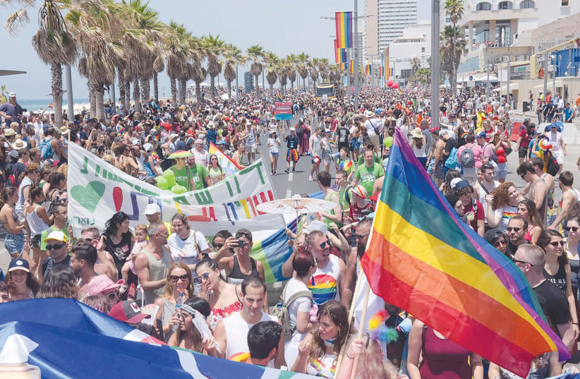 TEL AVIV teems with Pride celebrants in pre-corona days: ‘It was two full weeks of a fun carnival. (photo credit: AVSHALOM SASSONI)