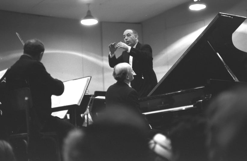 HUNGARIAN LASZLO SOMOGYI conducts the Israel Philharmonic Orchestra at a concert in Tel Aviv in 1957. (photo credit: GPO)