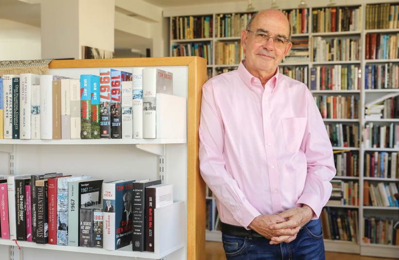 Tom Segev in the library of his Jerusalem home: Ben-Gurion figures in everything I write, in everything I have to say about Israel (photo credit: MARC ISRAEL SELLEM)