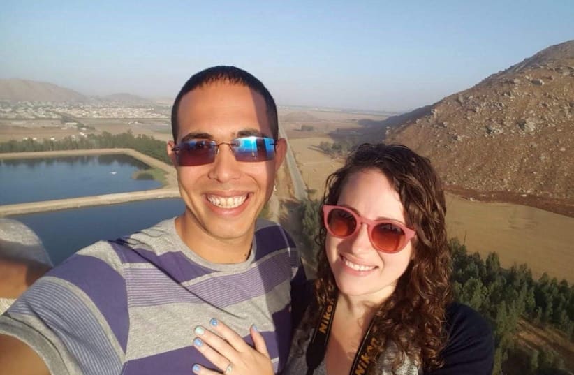 Odiel Malchi and Shana Milstein on the day they got engaged in a hot air balloon in California (photo credit: Courtesy)