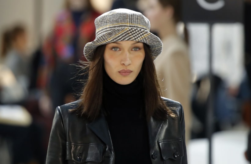Model Bella Hadid attends a rehearsal before the Haute Couture Spring/Summer 2020 collection show by designer Alexandre Vauthier in Paris, France, January 21, 2020.  (photo credit: REUTERS)