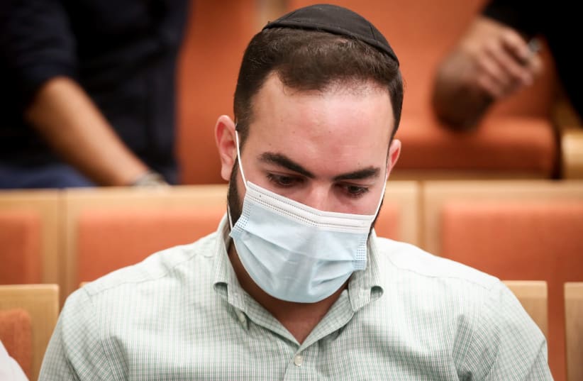 Eli Bar Zakai attends his sentencing at Tel Aviv District Court, July 21, 2020 (photo credit: MIRIAM ALSTER/FLASH90)