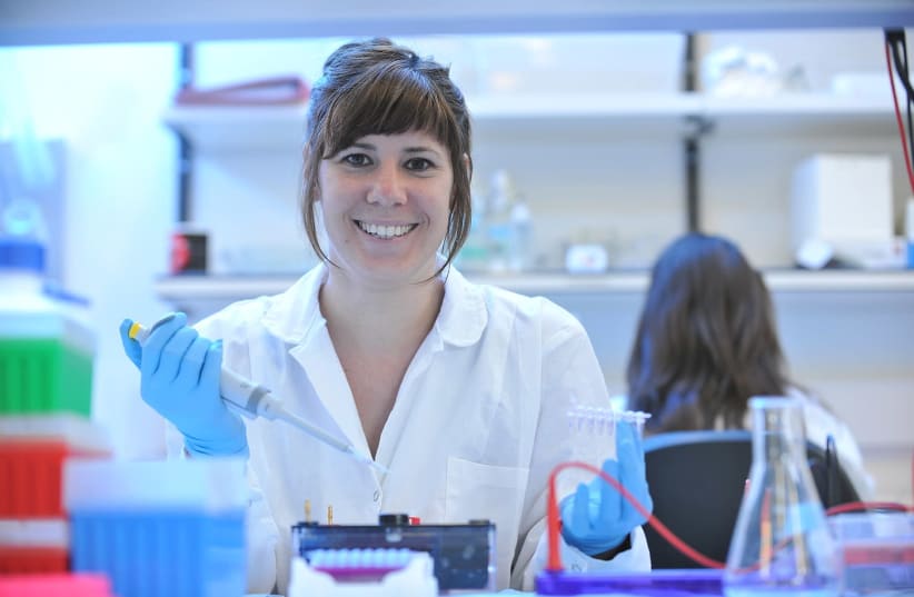 PhD student Anna Terem takes part in a research study at Hebrew University of Jerusalem (photo credit: HEBREW UNIVERSITY OF JERUSALEM)