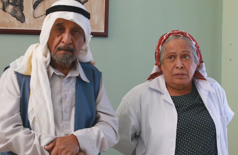 KUWAITI ACTORS Mohammed Jaber (left) and Hayat Al Fahad film ‘Umm Haroun’ in Dubai, UAE, in January. (photo credit: AL FAHAD ESTABLISHMENT FOR ART PRODUCTION & DISTRIBUTION/REUTERS)