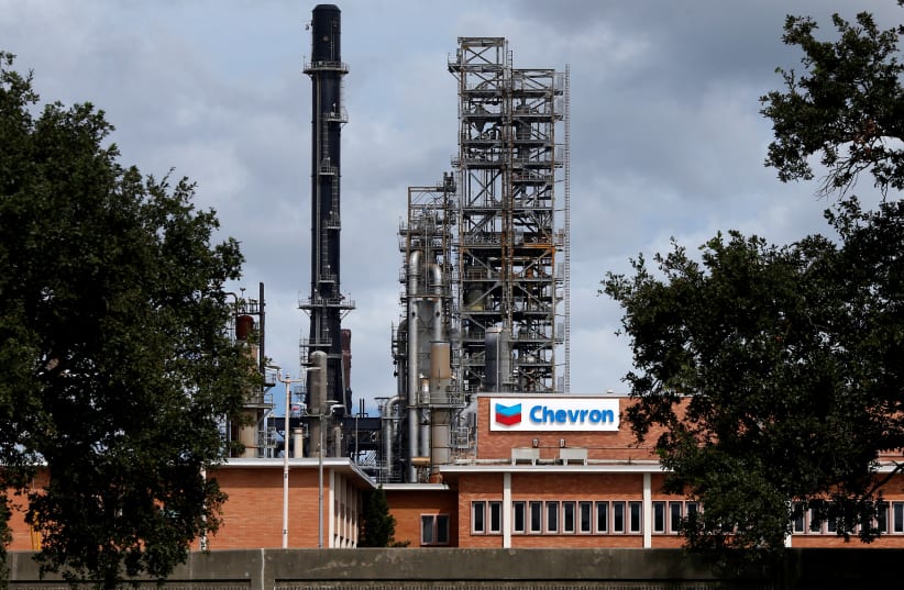The Chevron Pascagoula Refinery is pictured as Tropical Storm Gordon approaches Pascagoula, Mississippi, US, September 4, 2018. (photo credit: REUTERS)