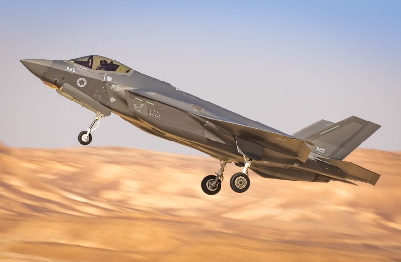 ISRAELI F-35 takes off from an airbase in southern Israel (photo credit: AMIT AGRONOV/ISRAEL AIR FORCE)
