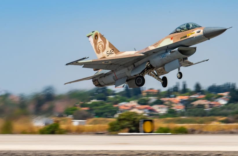 ISRAELI F-16 takes to the skies (photo credit: IDF SPOKESPERSON'S UNIT)