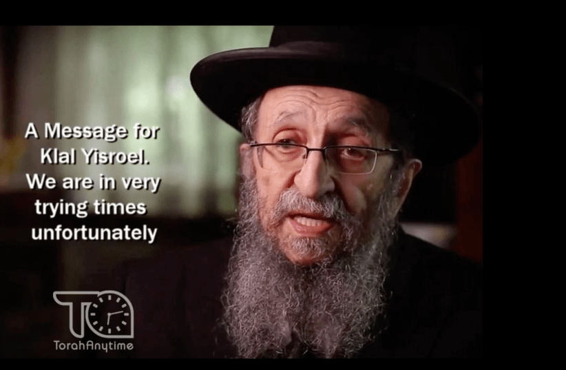 Rabbi Shmuel Kamenetsky endorsed Donald Trump for reelection in an interview with Mishpacha. (Screenshot from YouTube) (photo credit: JTA)