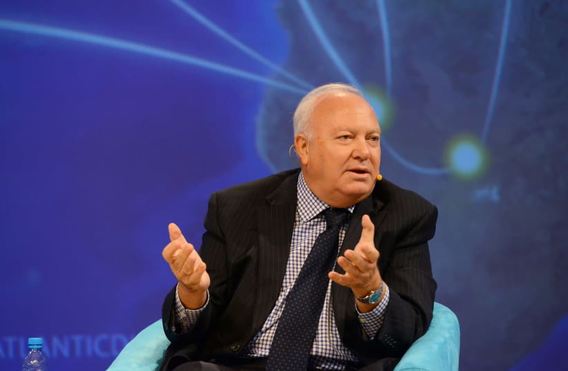 Miguel Angel Moratinos Cuyaube speaks during the Annual Report on Wider Atlantic Perspectives and Patterns in the city of Marrakech in Morocco. (photo credit: ABDERRAHMANE MOKHTARI/REUTERS)
