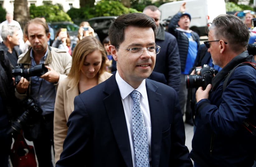 Britain's Secretary of State for Housing James Brokenshire arrives for the launch of former British Foreign Secretary Boris Johnson's campaign for the Conservative Party leadership, in London, Britain, June 12, 2019 (photo credit: HENRY NICHOLLS/REUTERS)
