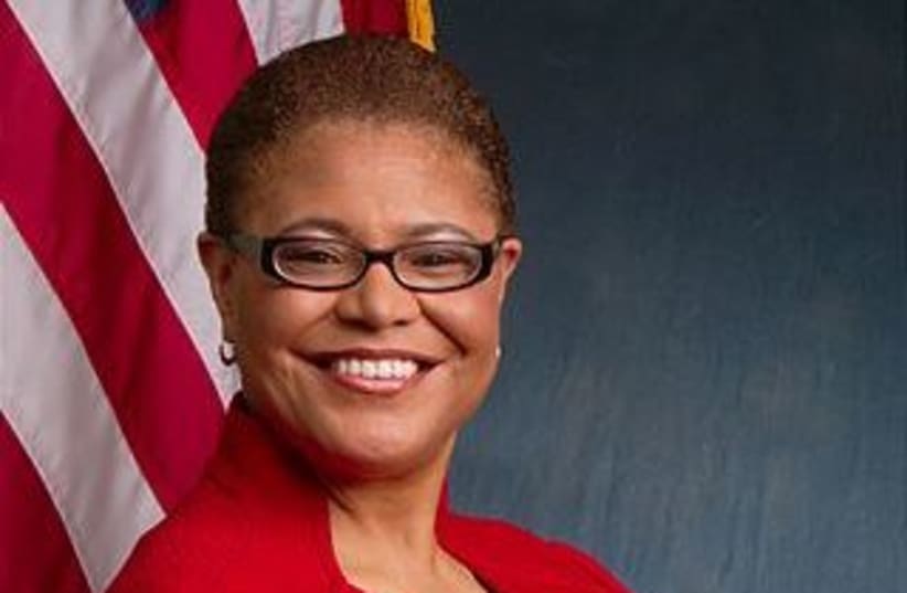 Potential VP nominee Karen Bass (D-CA) (photo credit: Wikimedia Commons)