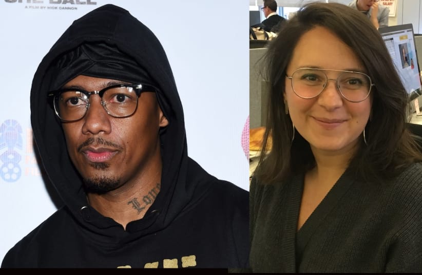 Nick Cannon, left, reviewed the book about anti-Semitism that Bari Weiss, right, published in 2019 (photo credit: AMANDA EDWARDS/GETTY IMAGES/JOSEFIN DOLSTEN/JTA)