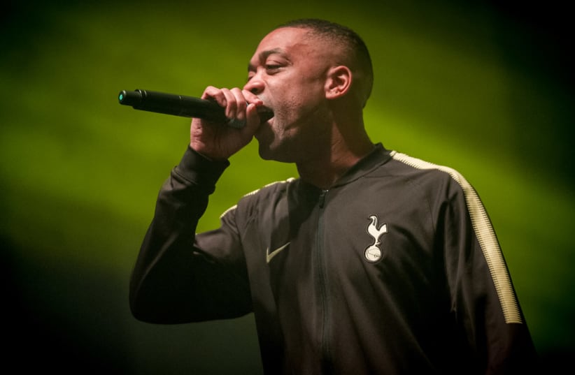 Wiley performs at O2 Academy Brixton hours after receiving his MBE from the Duke of Cambridge in London, March 2, 2018 (photo credit: OLLIE MILLINGTON/REDFERNS/GETTY IMAGES/JTA)