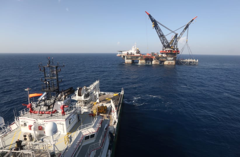 Noble Energy’s Leviathan gas field, not far from Caesaria (photo credit: MARC ISRAEL SELLEM)