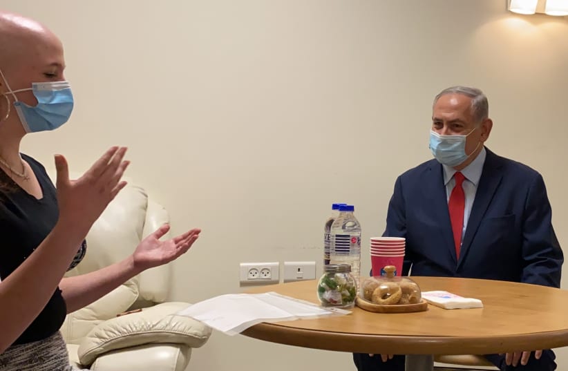 Prime Minister Benjamin Netanyahu visits Rachashei Lev at Sheba Medical Center  (photo credit: SANDY YUDKOVITCH)