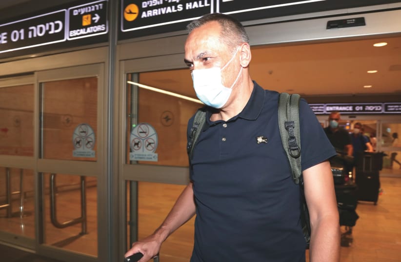 GREEK GIORGOS DONIS arrived at Ben-Gurion Airport this week ahead of being named as the new coach of Maccabi Tel Aviv.  (photo credit: DANNY MARON)
