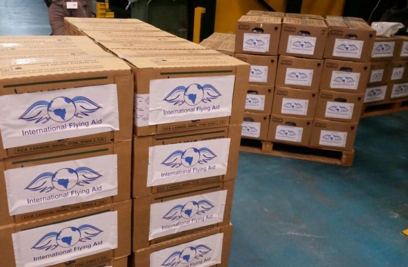Humanitarian aid intended to be sent to Lebanon. (photo credit: ISRAELI FLYING AID)