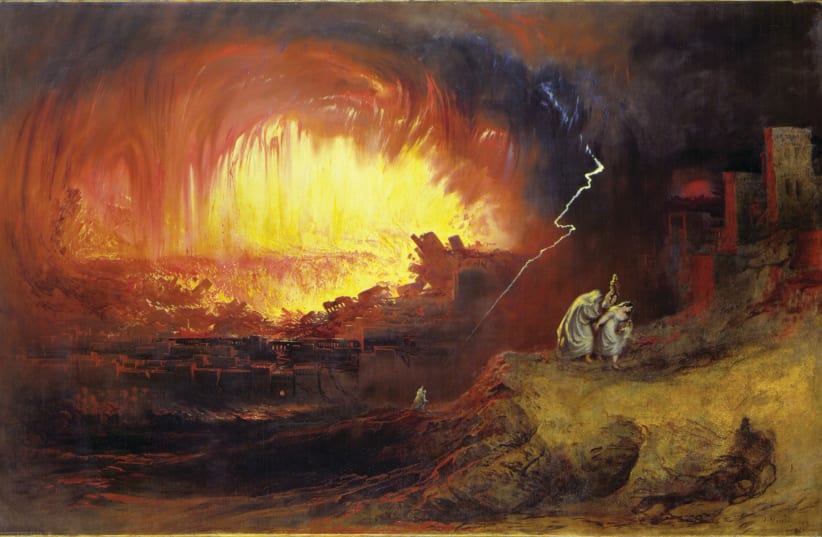 ‘THE DESTRUCTION Of Sodom And Gomorrah,’ John Martin, 1852 (photo credit: Wikimedia Commons)