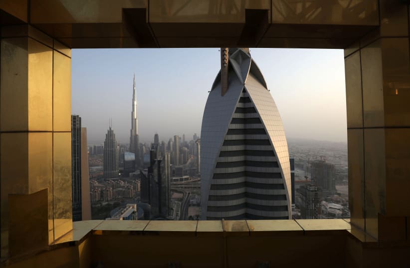 General view of the Burj Khalifa, the world's tallest building, and the Dubai skyline from the Gevora Hotel, in Dubai (photo credit: REUTERS/CHRISTOPHER PIKE)