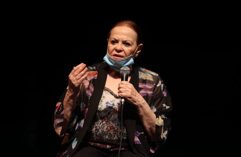 Famed Israeli actress Gila Almagor joins the Habimah Theater in announcing the return of Israeli performances to the main stage. August 2020.  (photo credit: MOTTI KIMCHI)