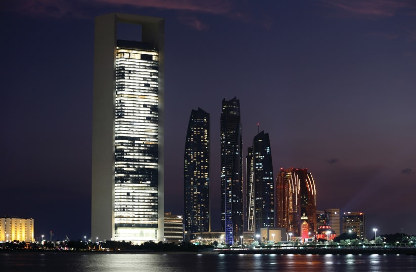 A GENERAL VIEW of the ADNOC headquarters and Emirates Towers in Abu Dhabi. (photo credit: HAMAD I MOHAMMED/REUTERS)