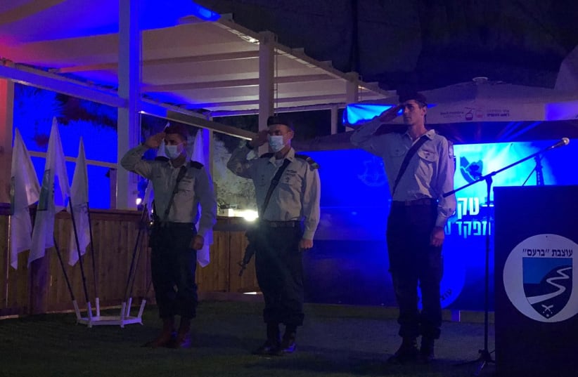 IDF ceremony inaguarting a new commander for the 300th Brigade, August 27, 2020. (photo credit: IDF SPOKESMAN’S UNIT)