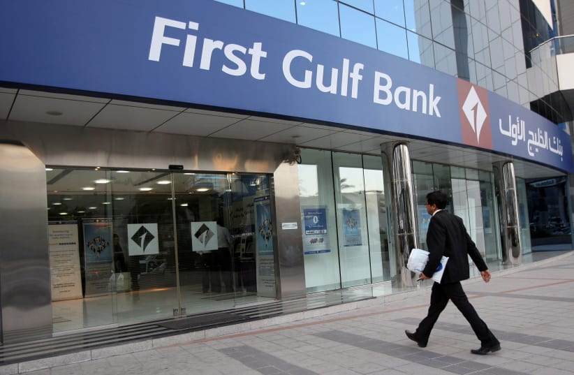 First Gulf Bank (FGB), Khalid Bin Al-Waleed Road in Dubai, UAE (photo credit: REUTERS/NIKHIL MONTEIRO/FILE PHOTO)