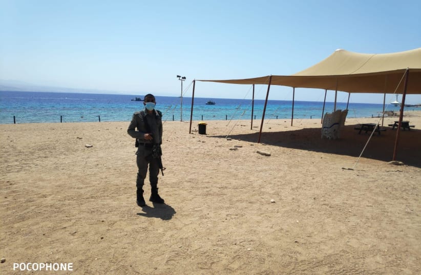 Suspected infiltration along Eilat beach, September 2020 (photo credit: ISRAEL POLICE)