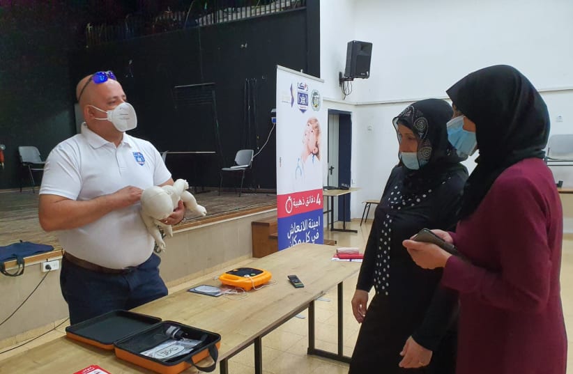 ZAKA trains women of Deir Al Asad in lifesaving procedures; CPR, first aid (photo credit: ZAKA)