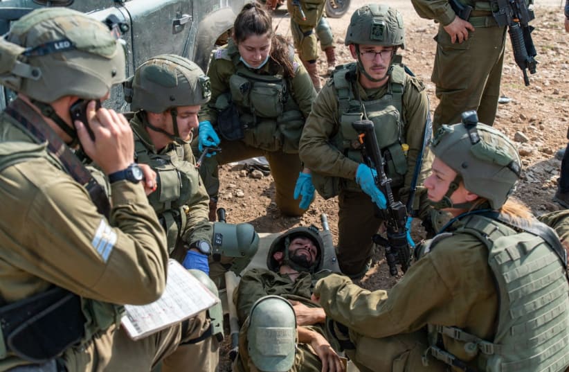 IDF troops participate in a large-scale West Bank drill (photo credit: IDF SPOKESPERSON'S UNIT)
